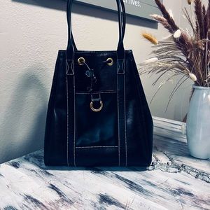 Large leather bucket bag vintage